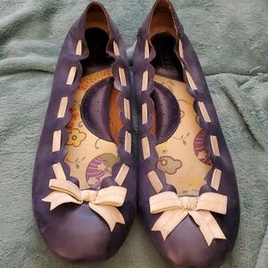 Born Blue/Purple Leather Ballet Flats